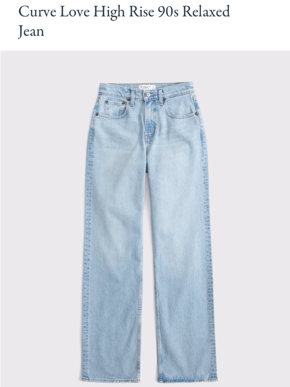 Abercrombie & Fitch Light Blue High-Rise Straight Jeans Curve Love
